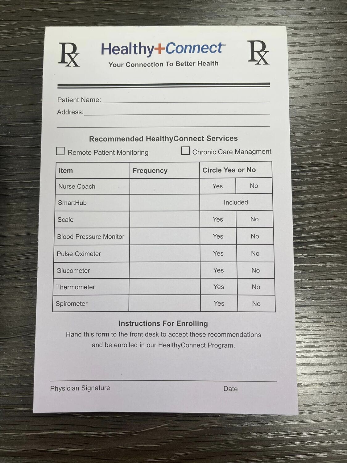 HealthyConnect Perscription Pads