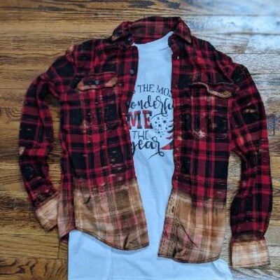 BLEACHED FLANNELS RED