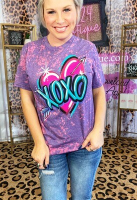 ONE 24 RAGS XOXO Bleached Valentines Tee
