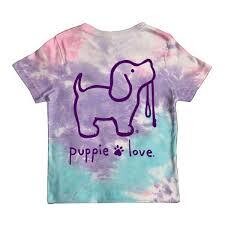 PUPPY LOVE COTTON CANDY TIE DYE PUP, YOUTH SS