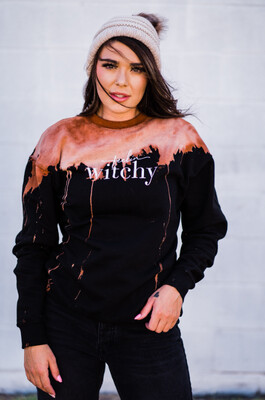 SOUTHERN BLISS FEELIN WITCHY bleached sweatshirt