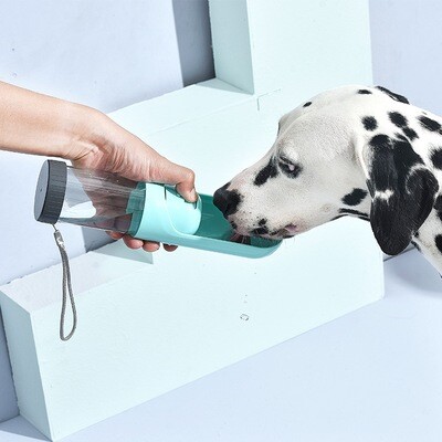 Portable Pet Dog Water Bottle with Filter 300ml Drinking Bowl for Small Large Dogs Feeding Water Dispenser Cat Dogs Outdoor Bottles-BLUE