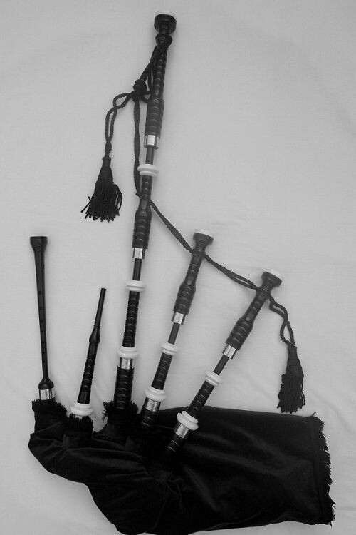 Fully mounted  imitation Ivory Highland Bagpipe