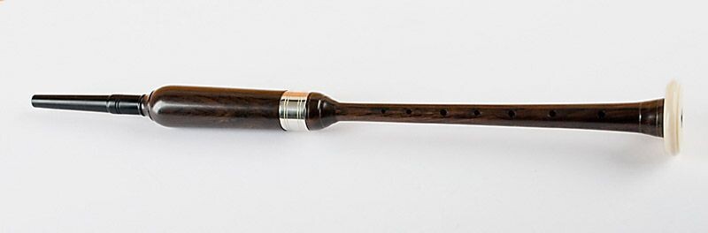 Kids sized African Blackwood practice chanter with imitation sole and nickel ferrule