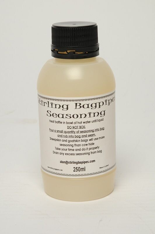 Stirling Bagpipes bag seasoning