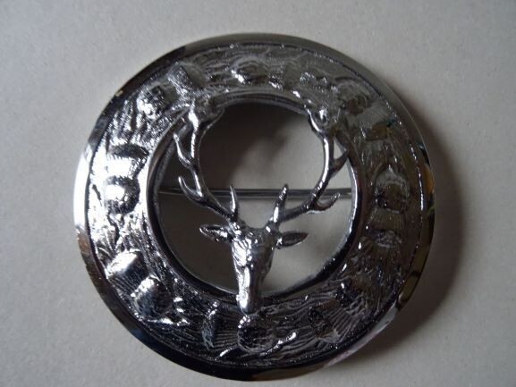 Nickel plaid brooch