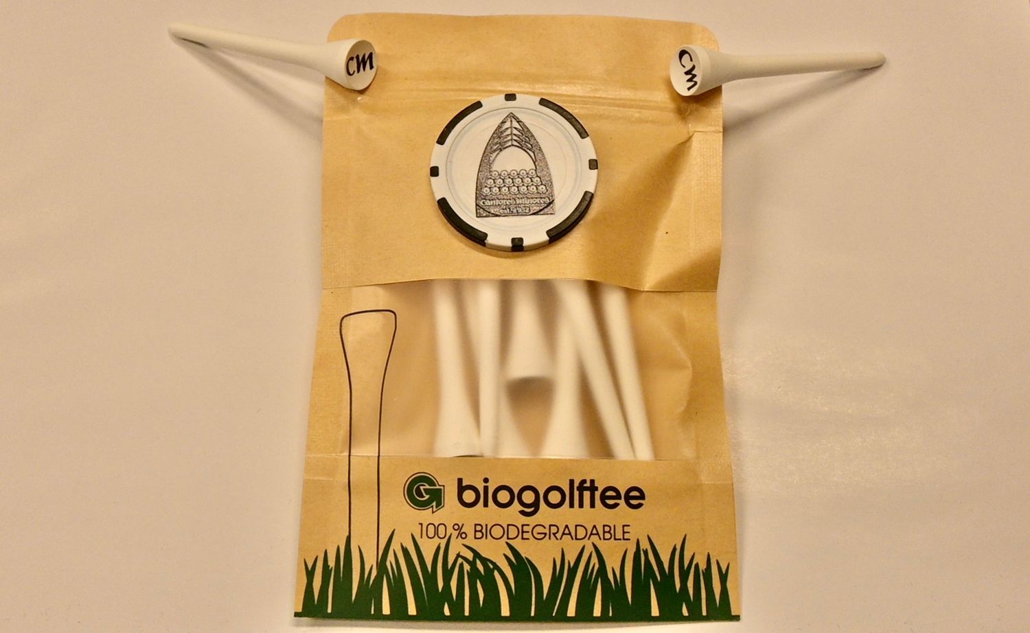 Cantores Minores -biogolftee- ja -merkkausnastapussi