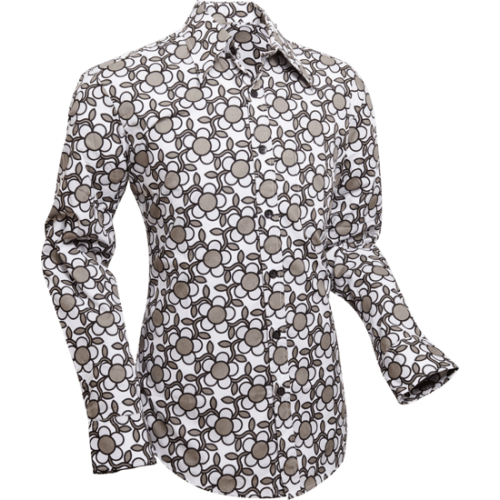 Chenaski Flowergrid overhemd in grijs