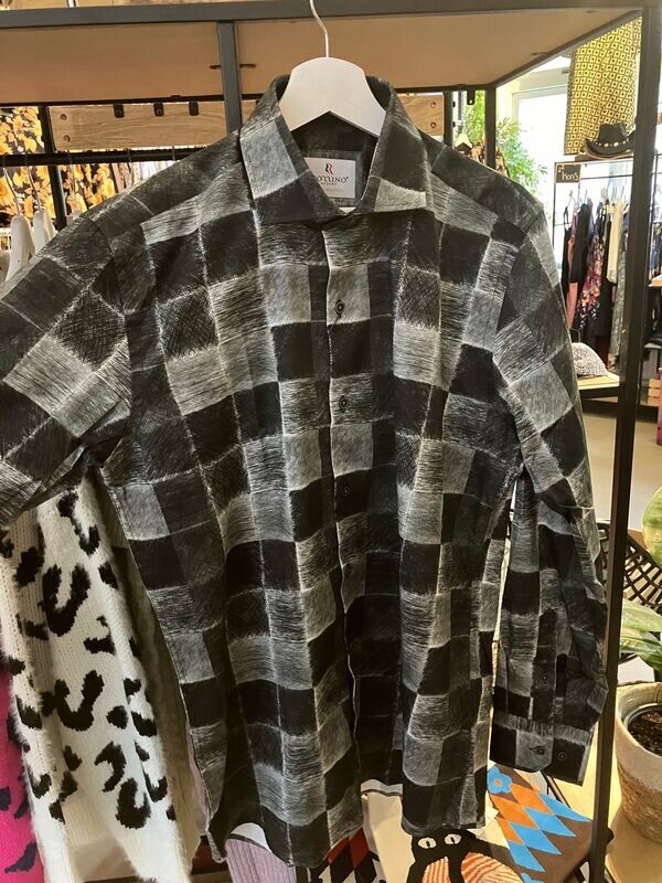 Corrino Charcoal Blok Print Overhemd