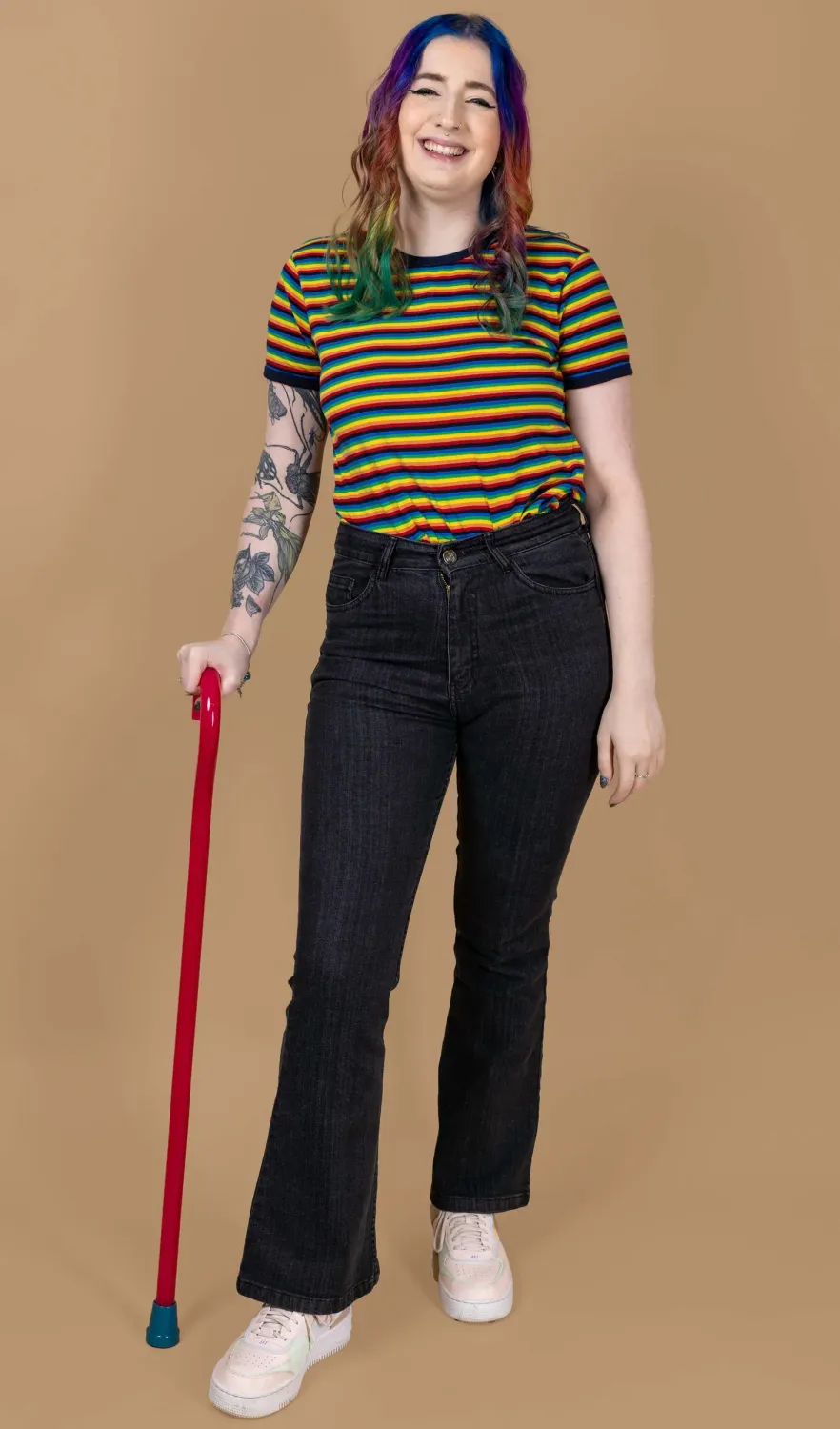 Run and Fly flared jeans in zwart