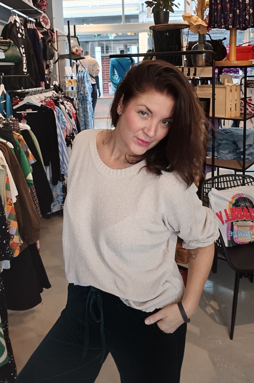 Banned Batwing Trui in creme