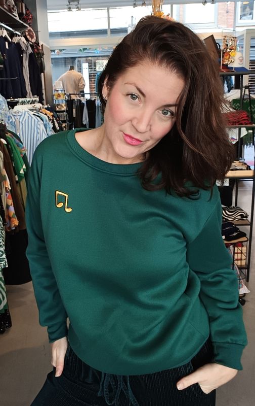 Wendy's Muziek trui in groen of blauw Wendy's Muziek trui in groen of blauw