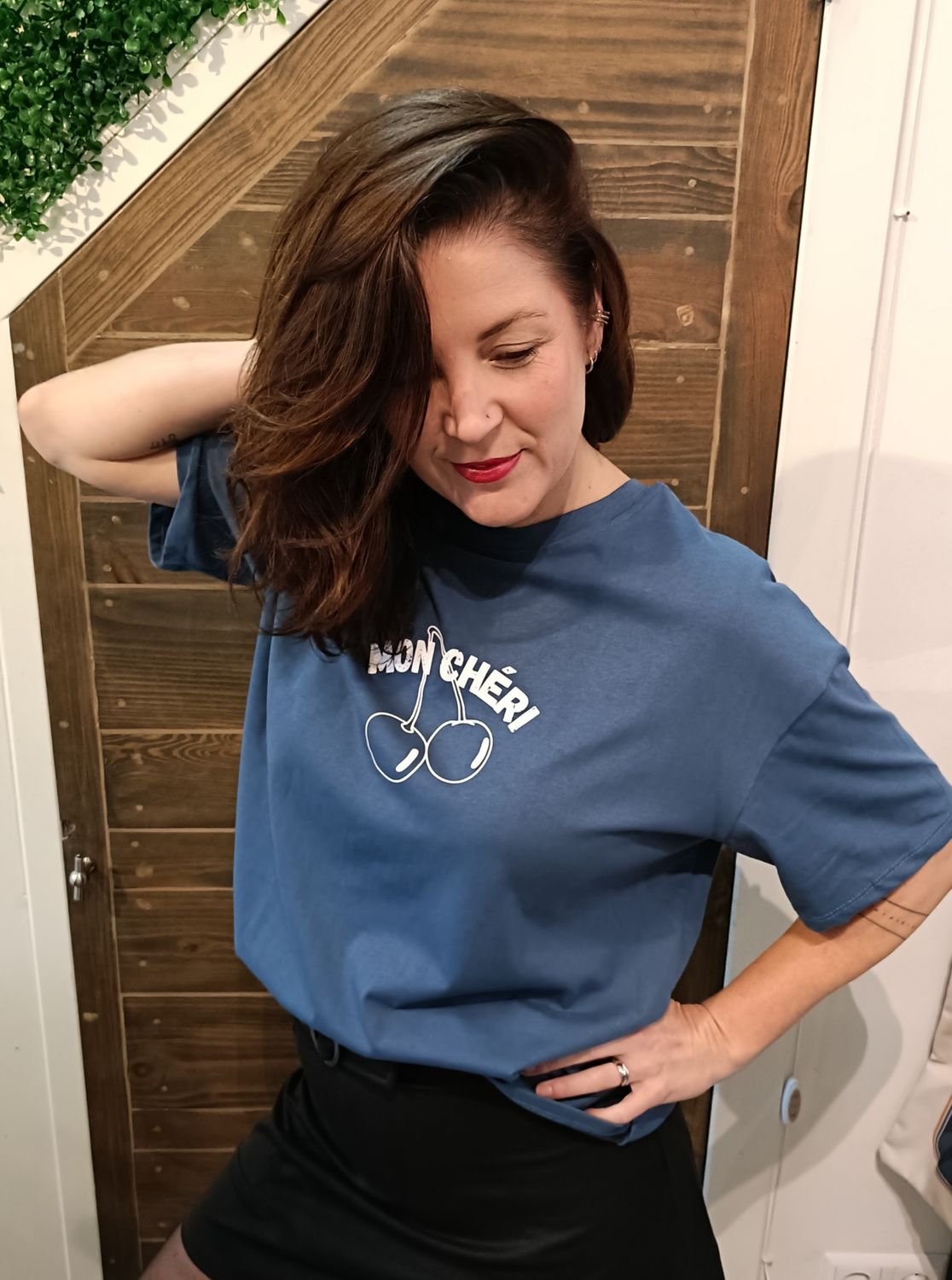 Gimme Mon cheri t-shirt in blauw