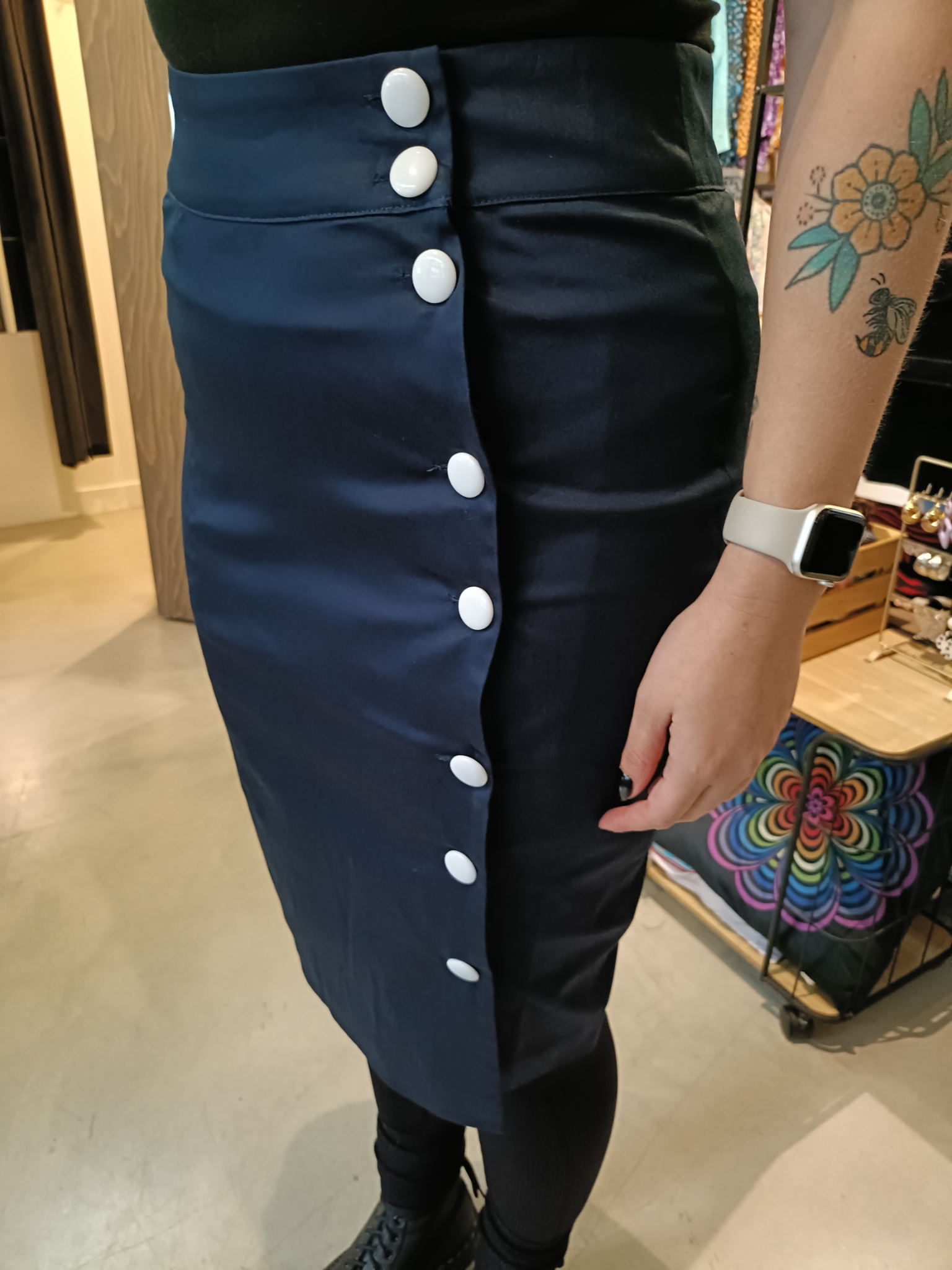 Banned A-symetric pencil rok in navy