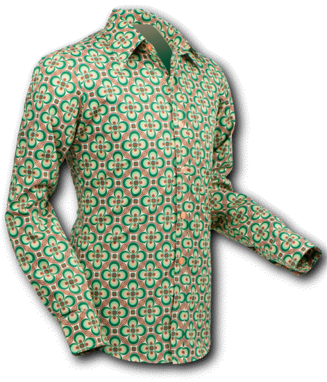 Chenaski Dots Grid Overhemd groen