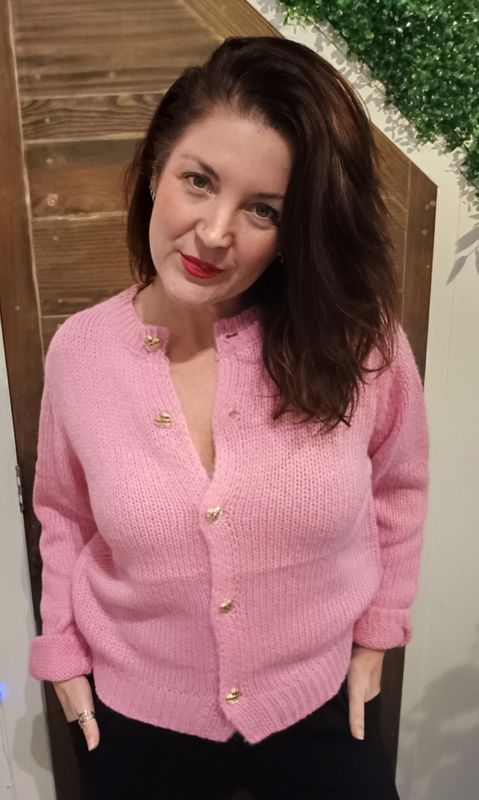 Gimme Knitted love vest in roze Gimme Knitted love vest in roze