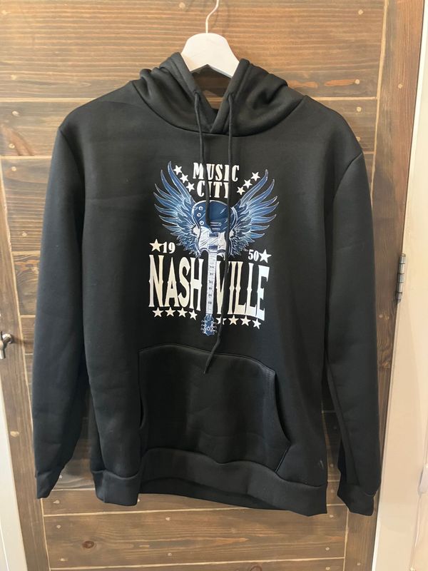 Hoodie Nashville Music City Zwart Unisex Hoodie Nashville Music City Zwart Unisex