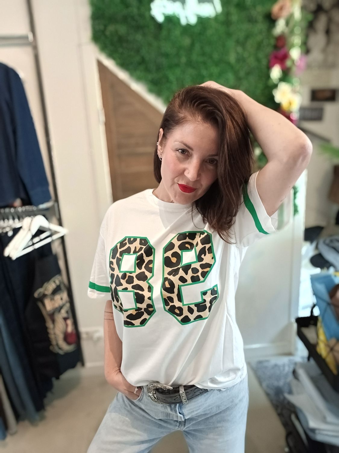 Gimme Sporty shirt in groen/wit