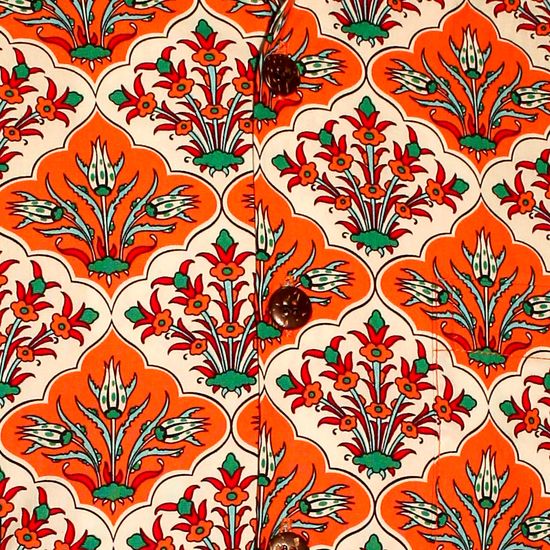 Chenaski Flower tile overhemd in oranje