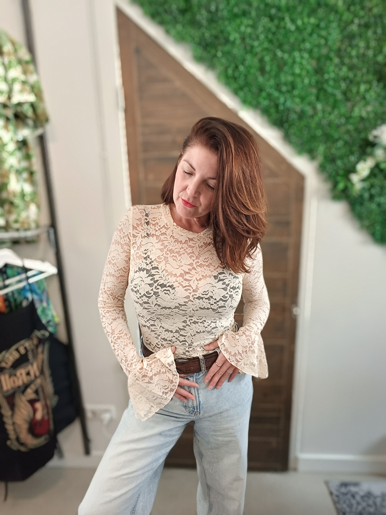 Gimme Lace top in crème