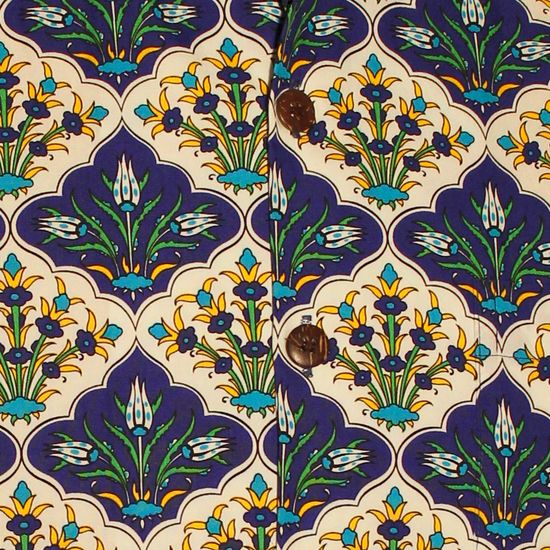 Chenaski Flower tile overhemd in blauw