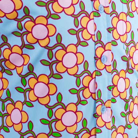 Chenaski Flowergrid overhemd in blauw