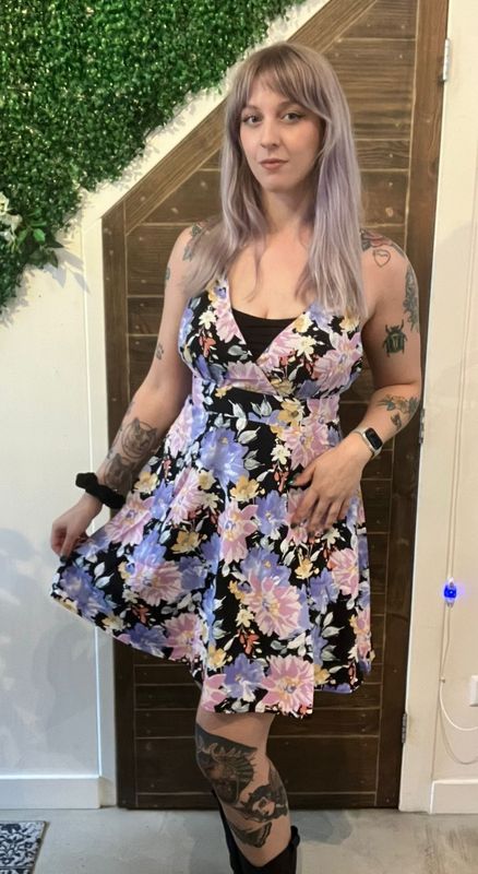 Yehwang Zomerjurk in zwart/lila
