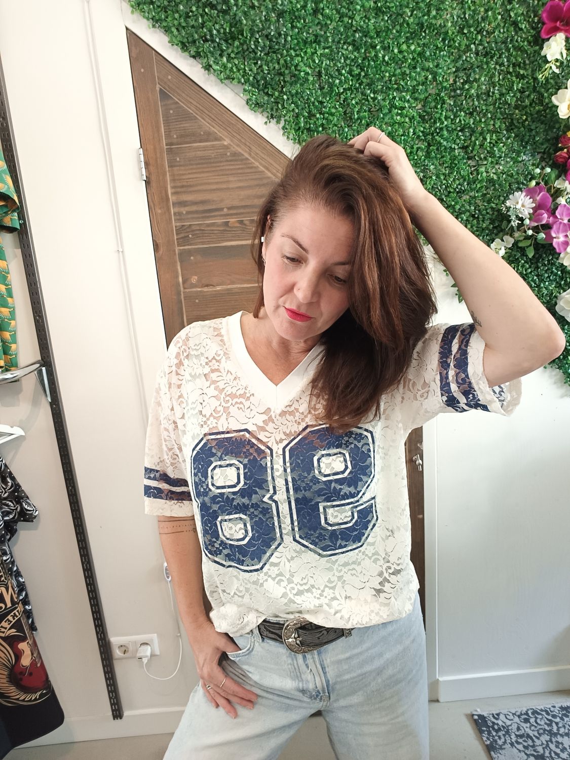Gimme American lace shirt in wit