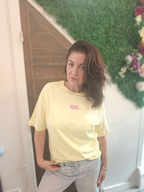 Gimme Amour t-shirt in geel
