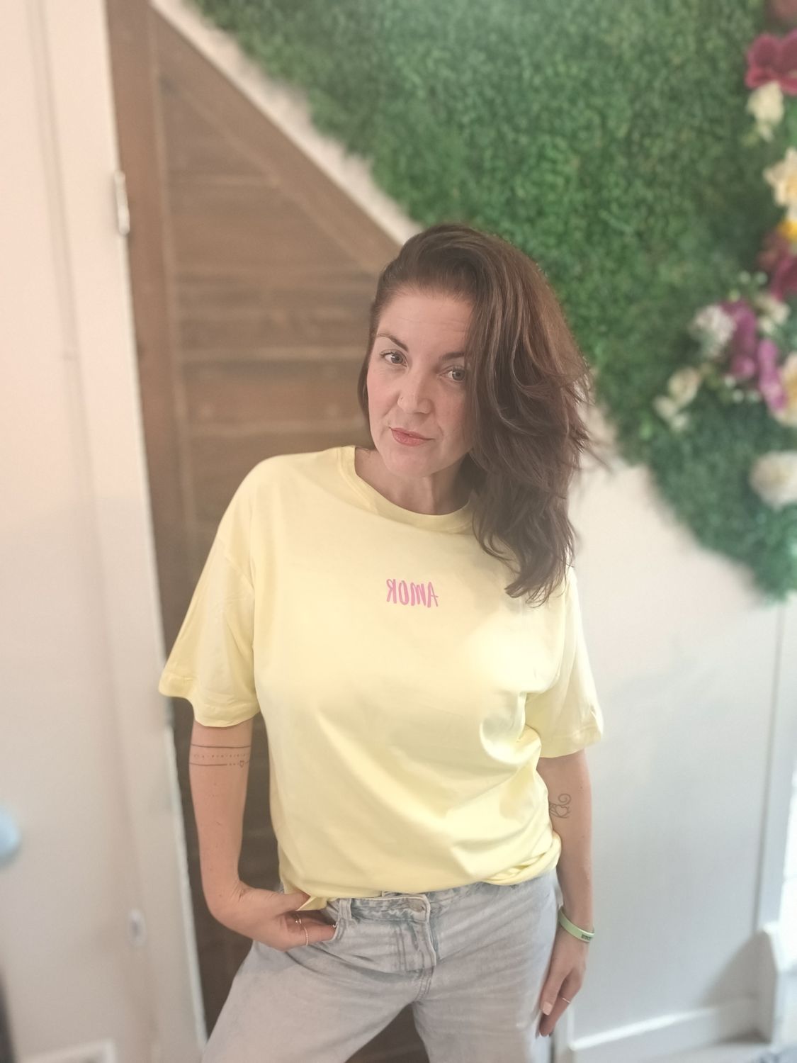 Gimme Amour t-shirt in geel