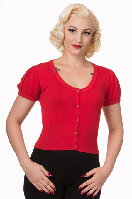 Banned Short plain vest in rood