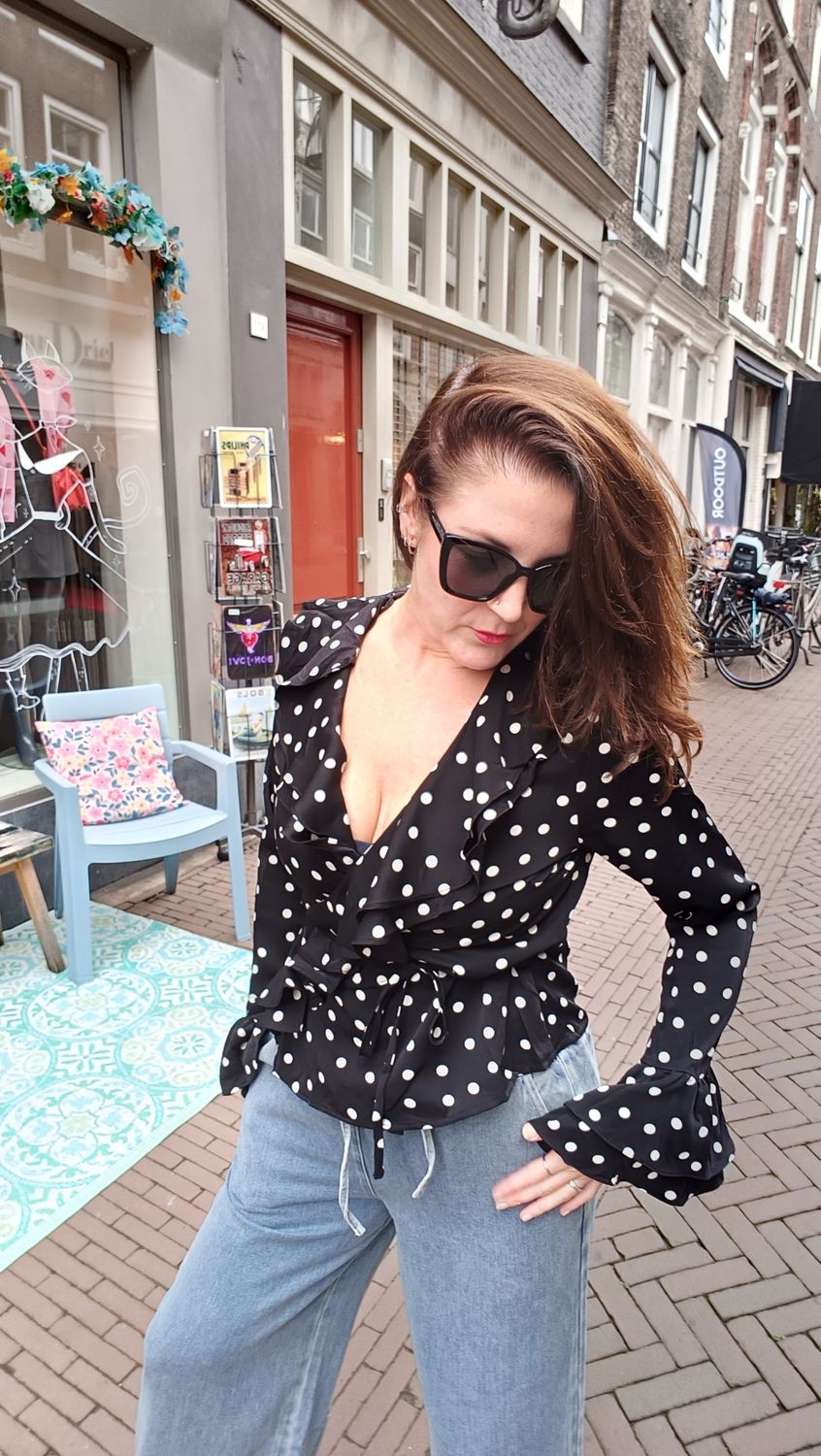 Gimme Polka dot blouse in zwart