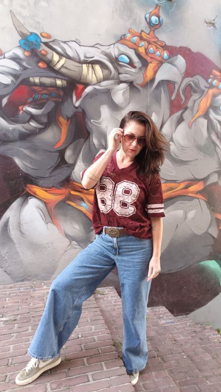 Gimme American lace t-shirt in burgundy Gimme American lace t-shirt in burgundy