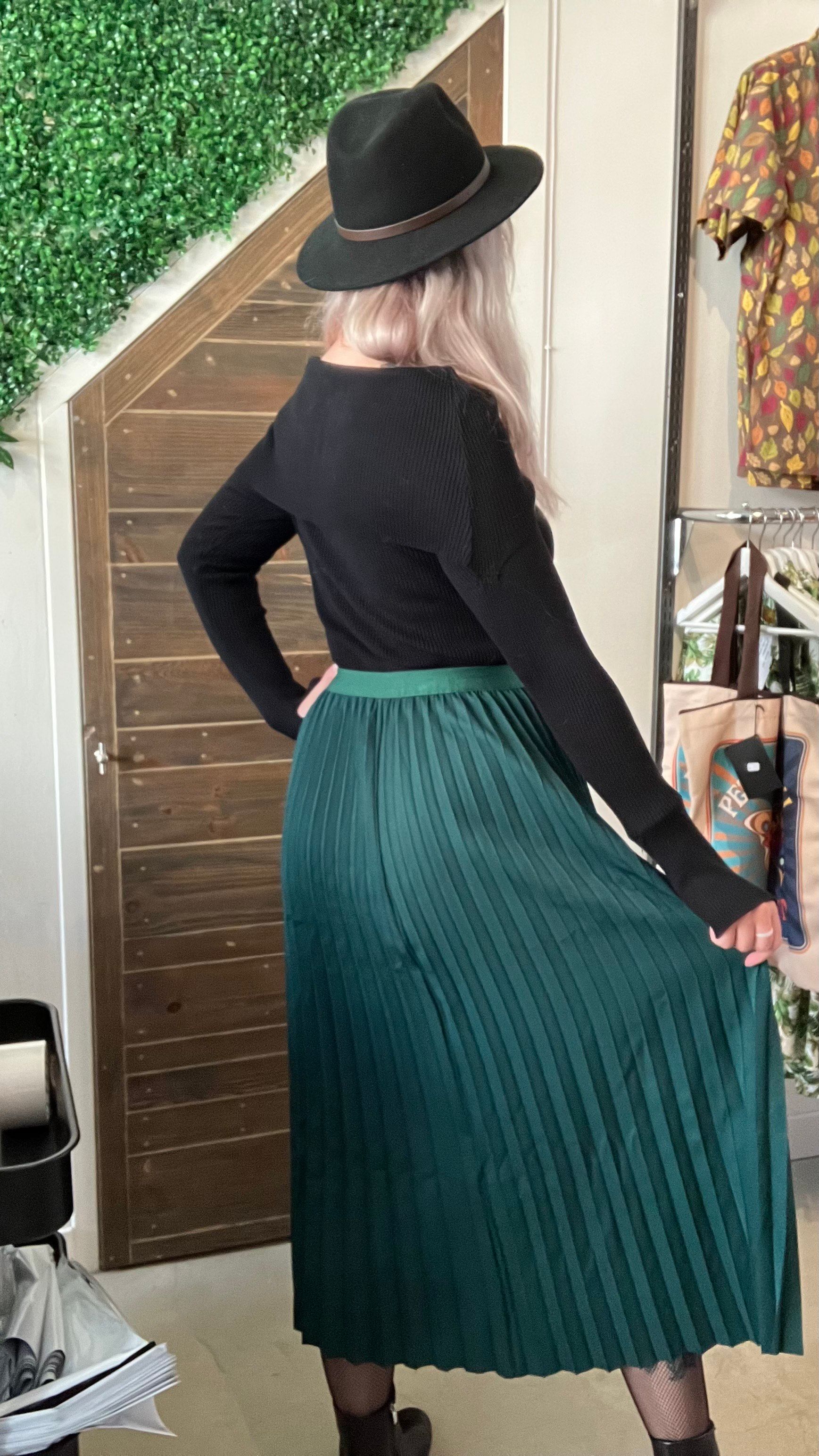 Wendy's Plissé Rok Groen