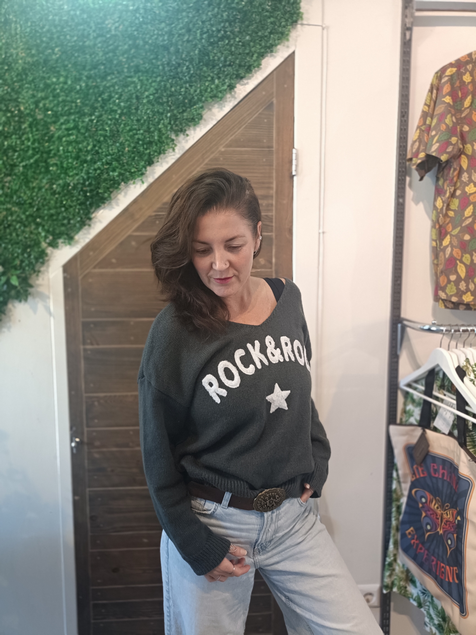 Wendy´s Rock n roll trui in grijs