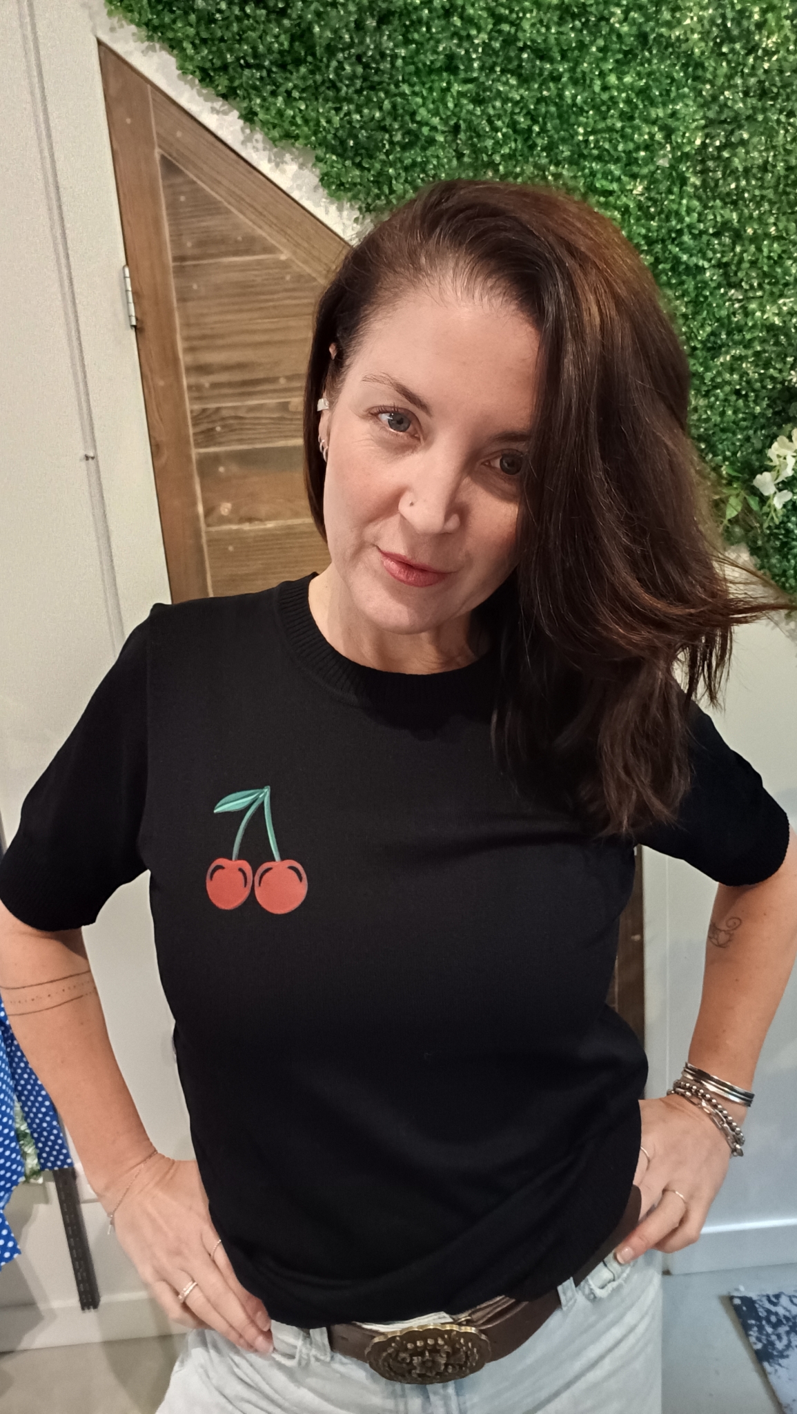 Wendy's Cherry top in zwart