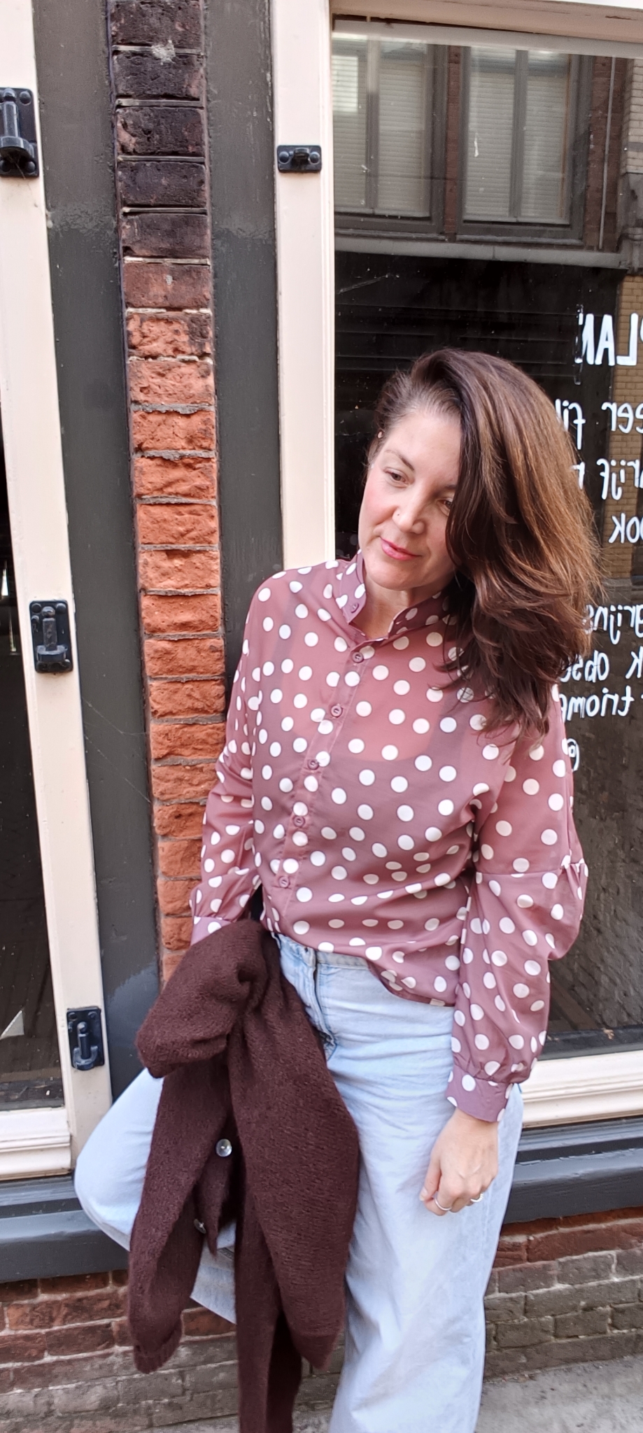 Wendy´s Stip blouse in bruin