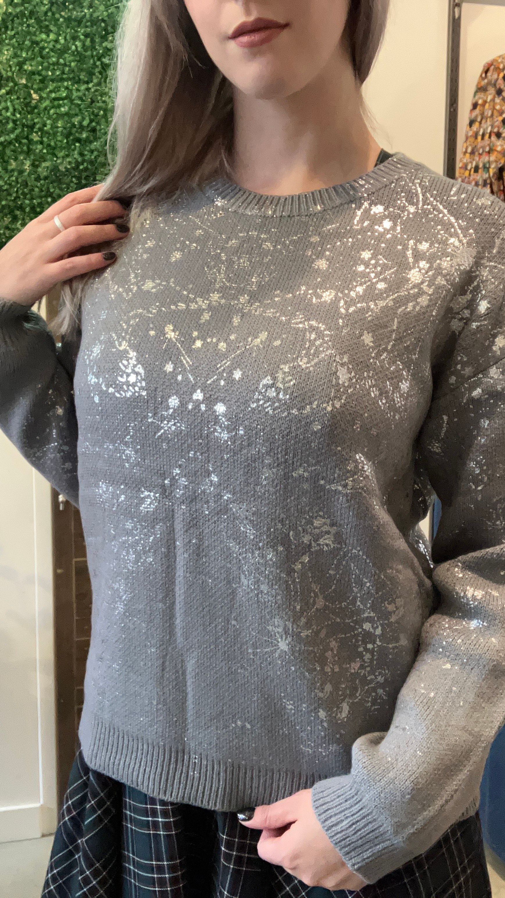Gimme Splash Sparkle Trui grijs/zilver