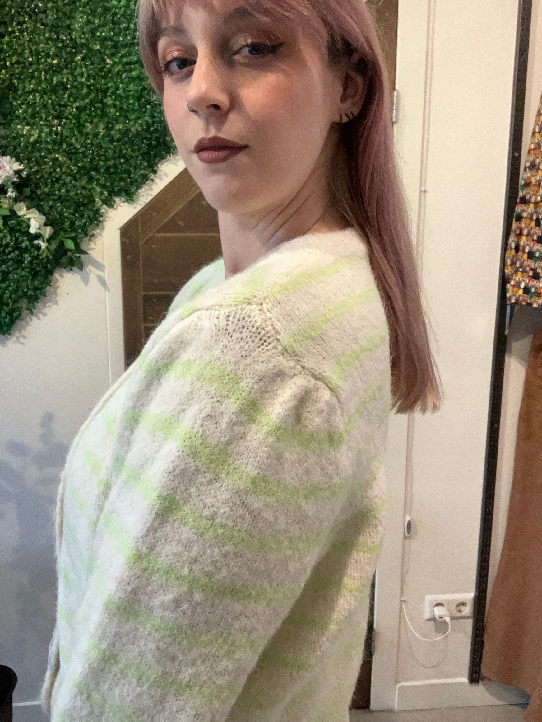 Gimme vest beige neon stripe