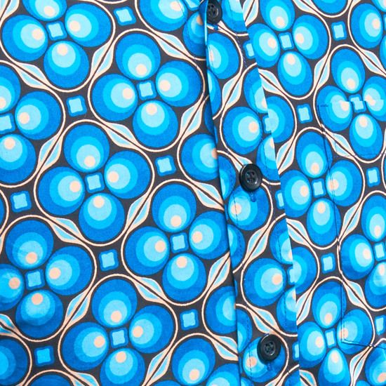 Chenaski Dots Grid Overhemd Petrol/Zwart