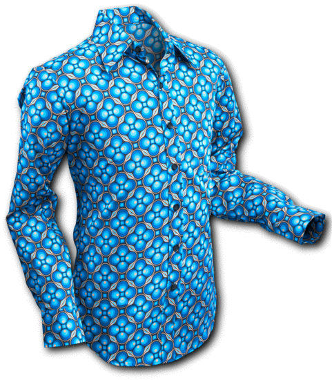 Chenaski Dots Grid Overhemd Petrol/Zwart