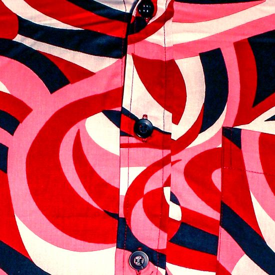 Chenaski Colourful Waves Overhemd Black/Redrose