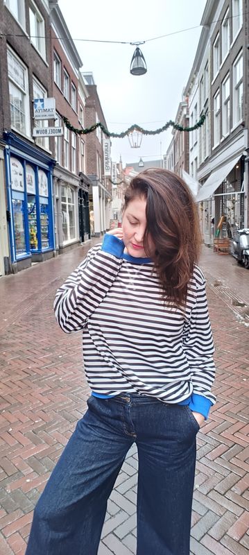 Wendy´s Stripe longsleeve in blauw Wendy´s Stripe longsleeve in blauw