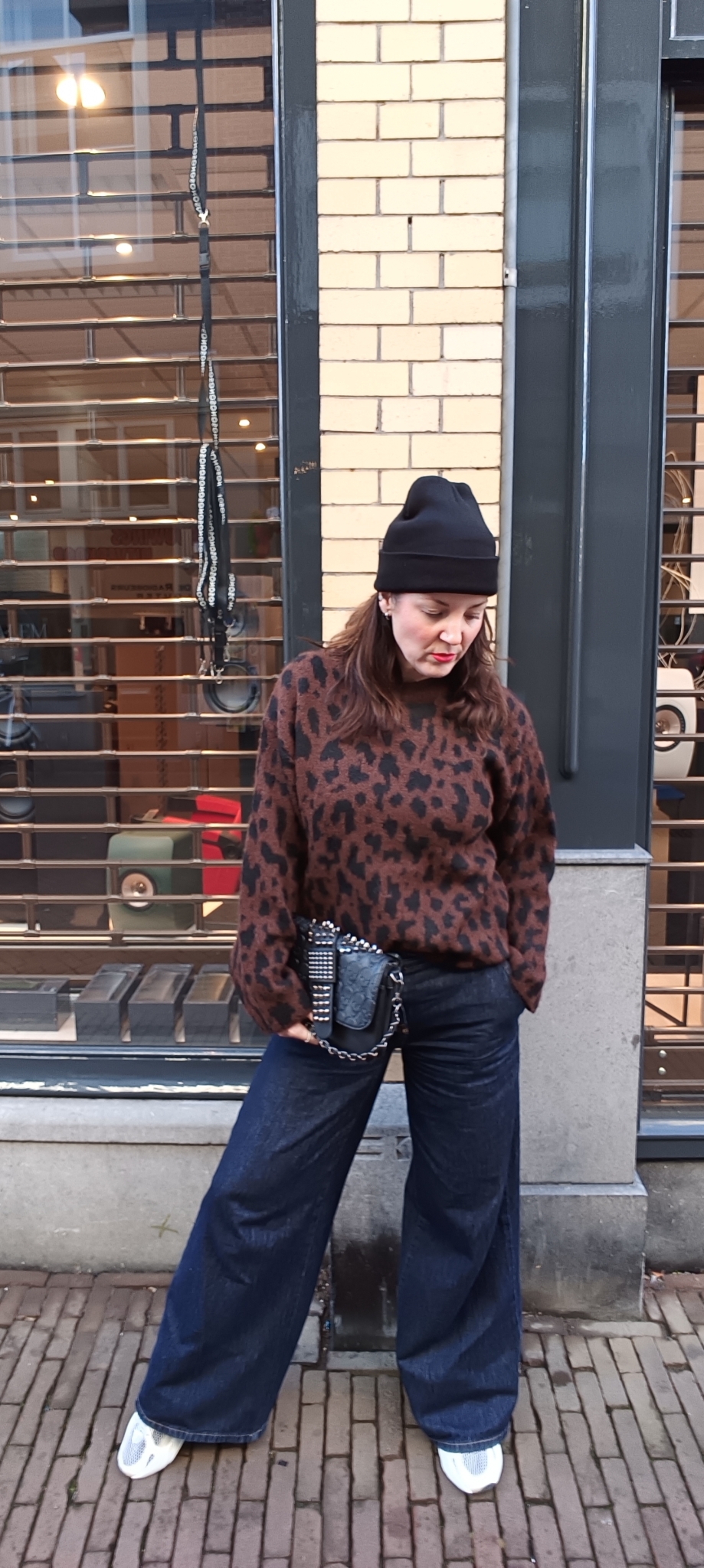 Gimme Panter trui in bruin