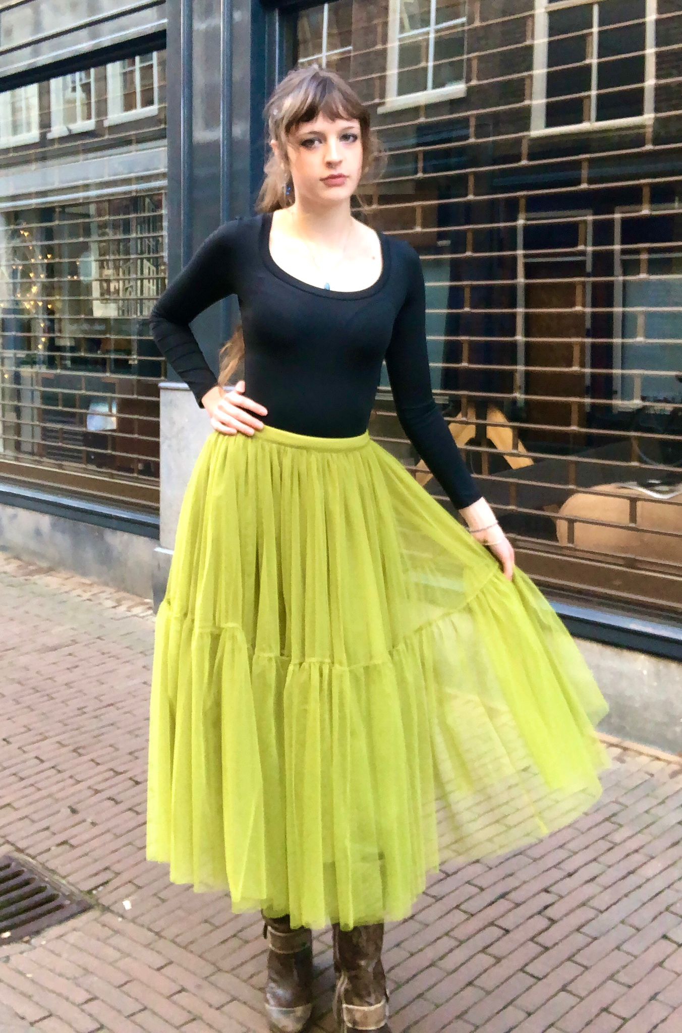 Wendy´s Tule a-lijn rok in groen