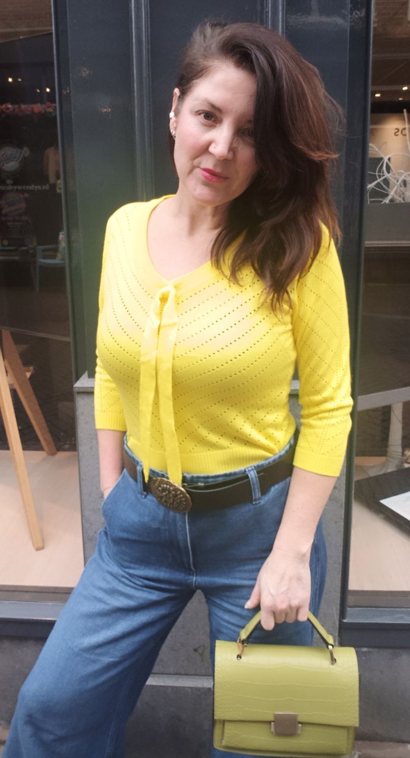 Banned Charlie chevron top in geel