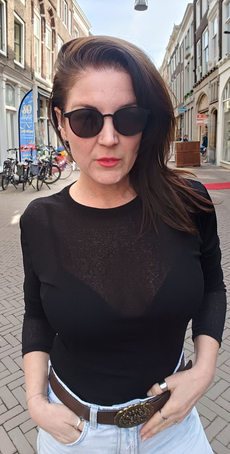 Wendy's Mesh top in zwart