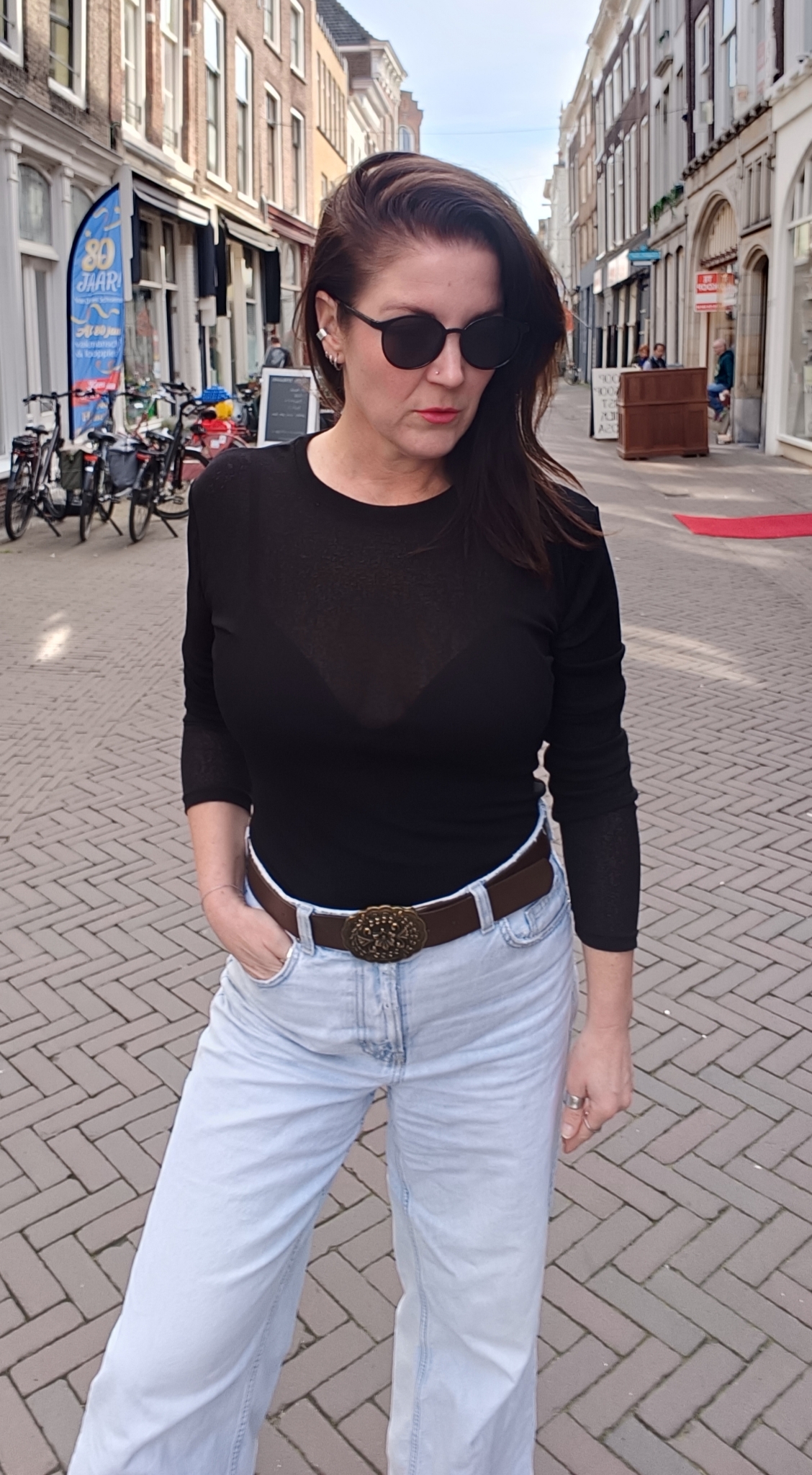 Wendy's Mesh top in zwart