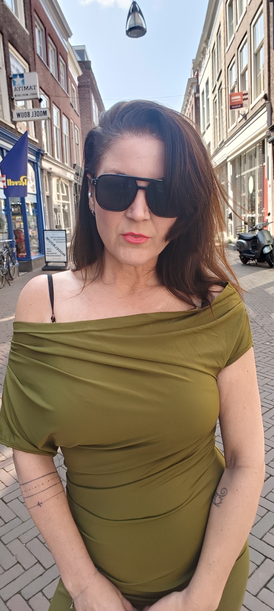 Gimme Draped jurk in groen