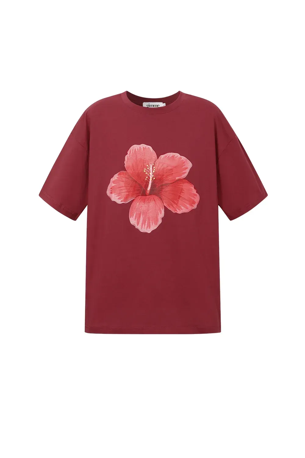 Gimme Tropical flower t-shirt in rood